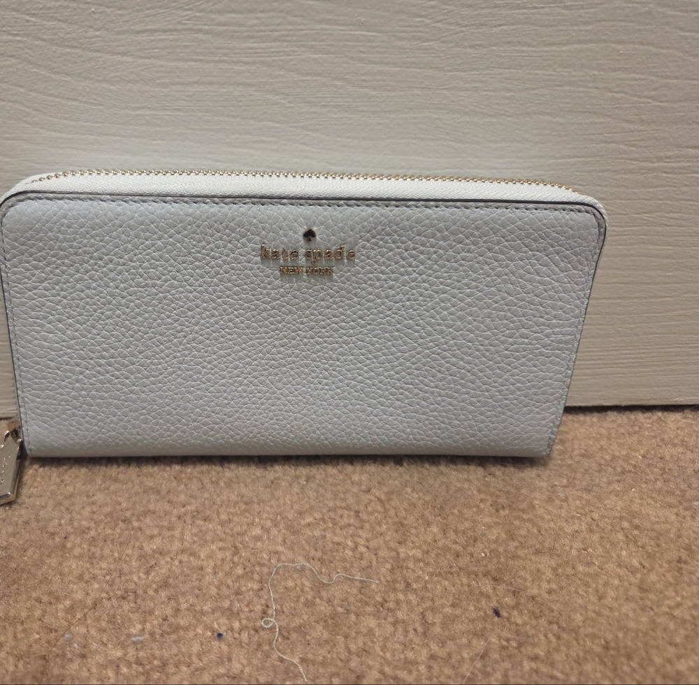 Kate Spade Light Blue Large Zip Wallet